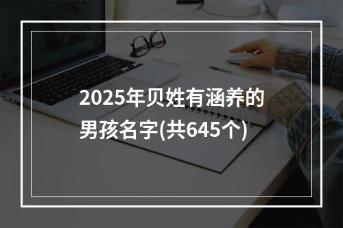 2025年贝姓有涵养的男孩名字(共645个)