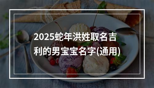 2025蛇年洪姓取名吉利的男宝宝名字(通用)