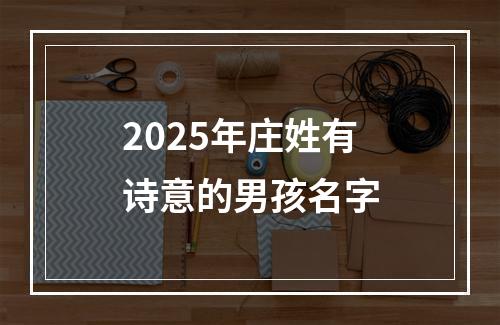 2025年庄姓有诗意的男孩名字