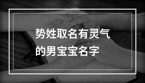 势姓取名有灵气的男宝宝名字