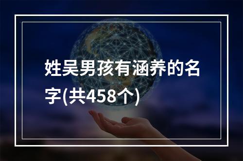 姓吴男孩有涵养的名字(共458个)
