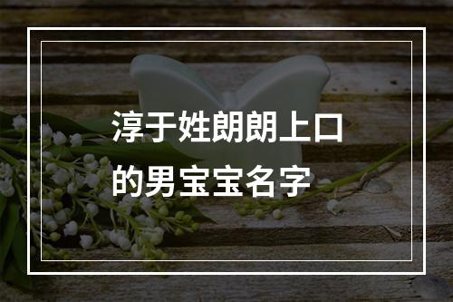 淳于姓朗朗上口的男宝宝名字