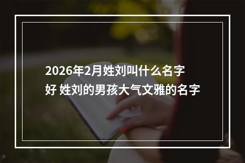 2026年2月姓刘叫什么名字好 姓刘的男孩大气文雅的名字