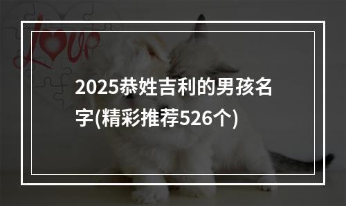 2025恭姓吉利的男孩名字(精彩推荐526个)