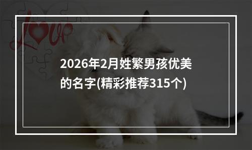 2026年2月姓繁男孩优美的名字(精彩推荐315个)