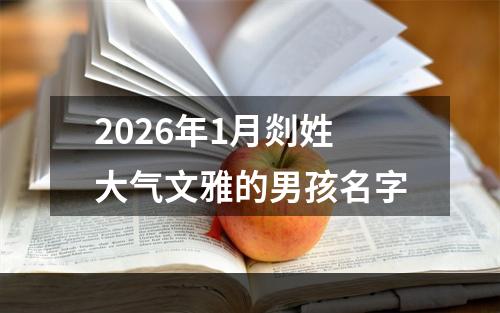 2026年1月剡姓大气文雅的男孩名字