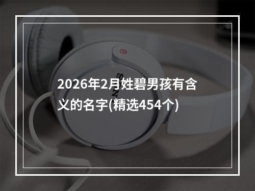2026年2月姓碧男孩有含义的名字(精选454个)