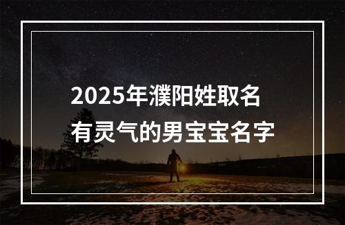 2025年濮阳姓取名有灵气的男宝宝名字