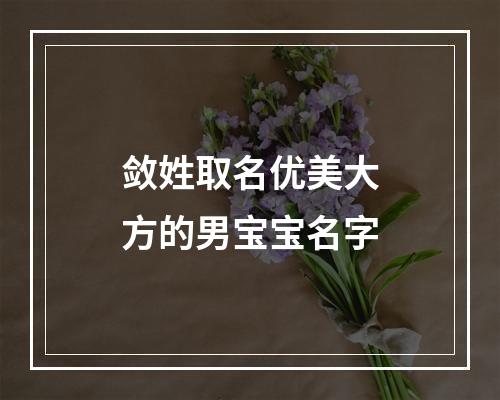 敛姓取名优美大方的男宝宝名字