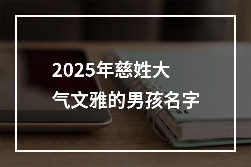 2025年慈姓大气文雅的男孩名字