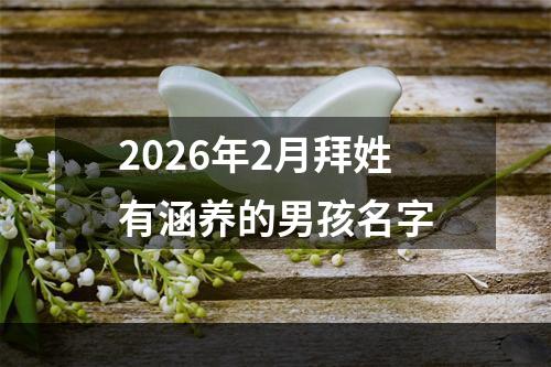 2026年2月拜姓有涵养的男孩名字