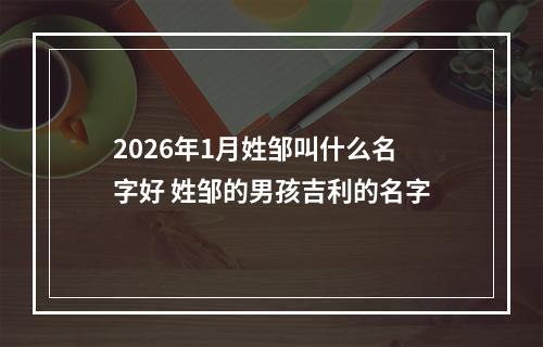 2026年1月姓邹叫什么名字好 姓邹的男孩吉利的名字