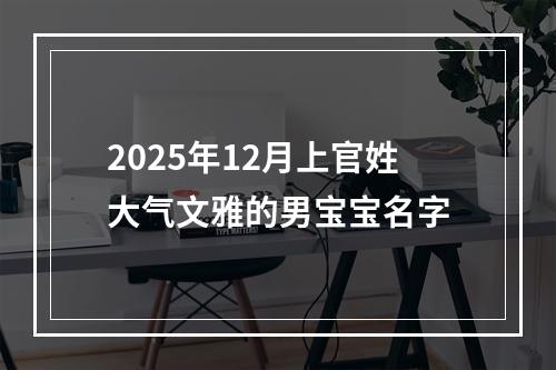 2025年12月上官姓大气文雅的男宝宝名字