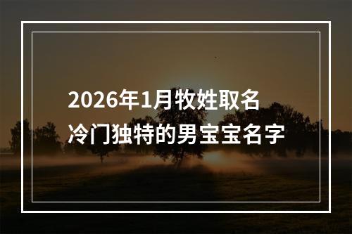 2026年1月牧姓取名冷门独特的男宝宝名字