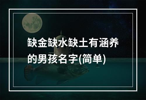缺金缺水缺土有涵养的男孩名字(简单)