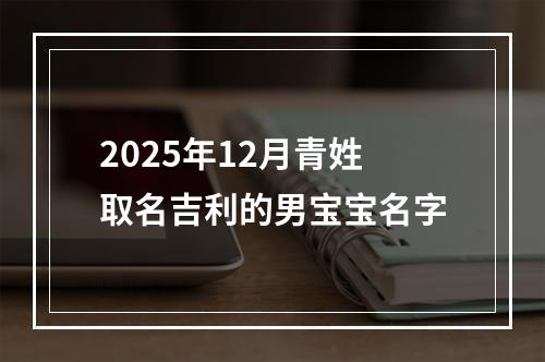 2025年12月青姓取名吉利的男宝宝名字