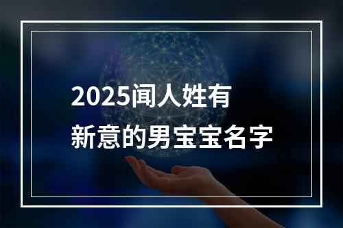 2025闻人姓有新意的男宝宝名字