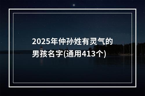 2025年仲孙姓有灵气的男孩名字(通用413个)