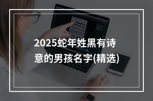 2025蛇年姓黑有诗意的男孩名字(精选)