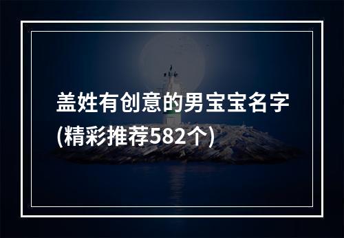 盖姓有创意的男宝宝名字(精彩推荐582个)