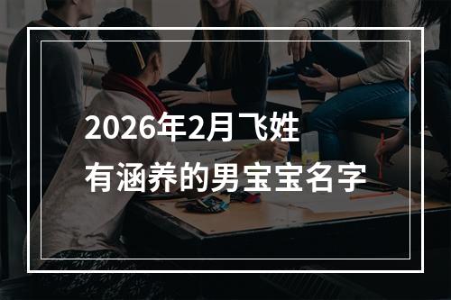 2026年2月飞姓有涵养的男宝宝名字