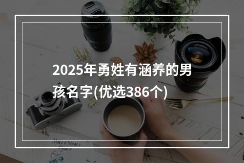 2025年勇姓有涵养的男孩名字(优选386个)