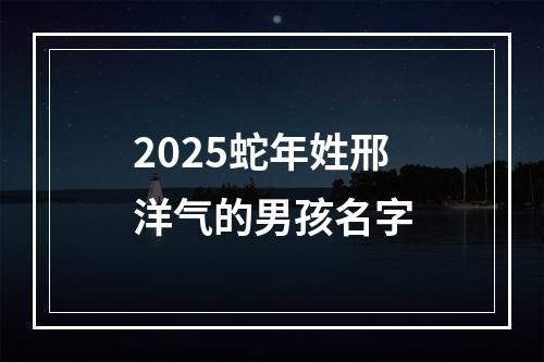2025蛇年姓邢洋气的男孩名字