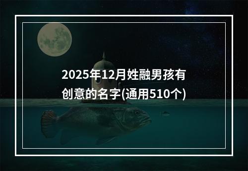 2025年12月姓融男孩有创意的名字(通用510个)
