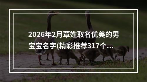 2026年2月覃姓取名优美的男宝宝名字(精彩推荐317个)