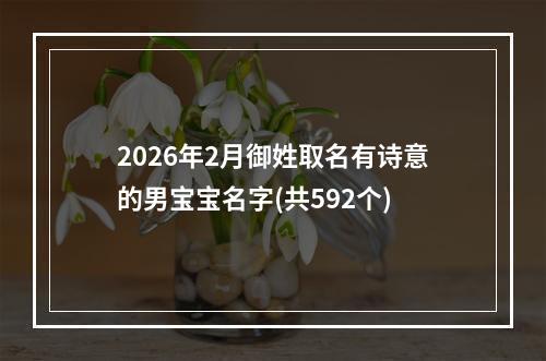 2026年2月御姓取名有诗意的男宝宝名字(共592个)
