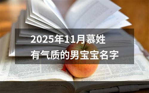 2025年11月慕姓有气质的男宝宝名字