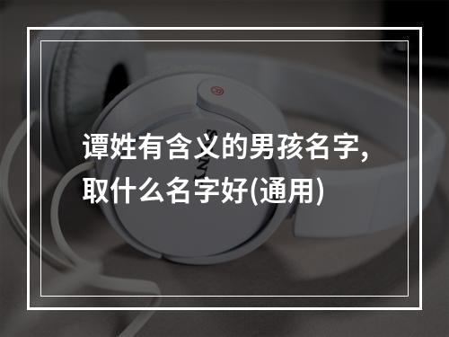 谭姓有含义的男孩名字,取什么名字好(通用)