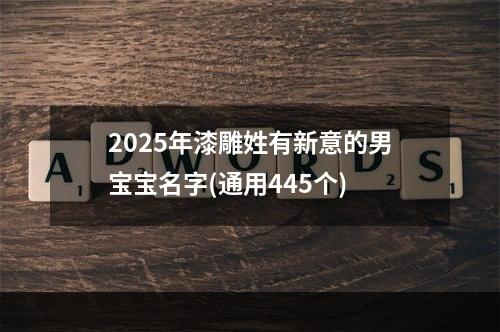2025年漆雕姓有新意的男宝宝名字(通用445个)