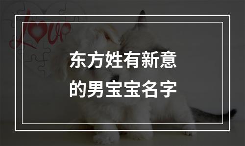 东方姓有新意的男宝宝名字
