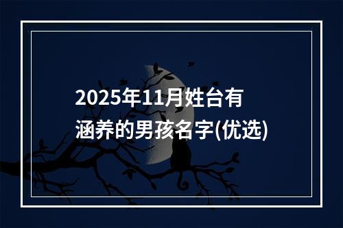 2025年11月姓台有涵养的男孩名字(优选)