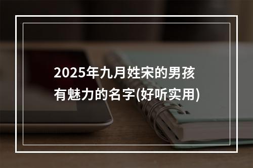 2025年九月姓宋的男孩有魅力的名字(好听实用)