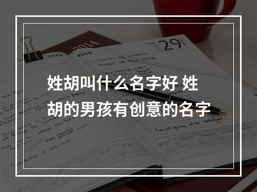 姓胡叫什么名字好 姓胡的男孩有创意的名字