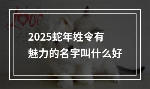 2025蛇年姓令有魅力的名字叫什么好