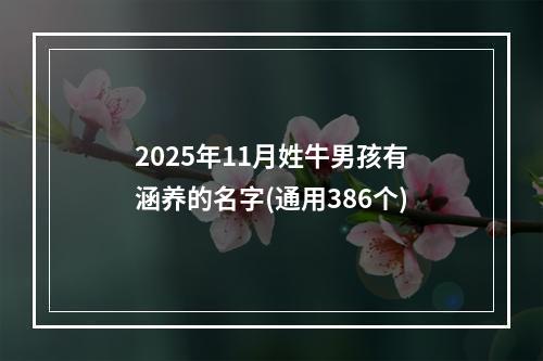 2025年11月姓牛男孩有涵养的名字(通用386个)