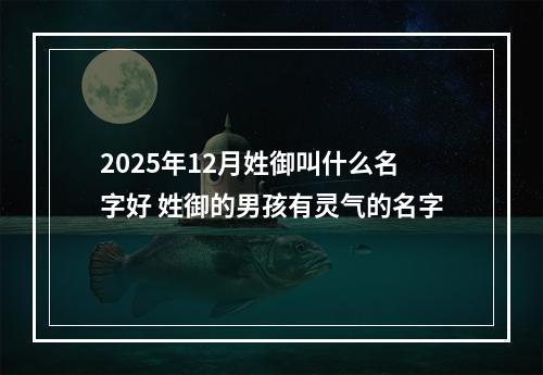 2025年12月姓御叫什么名字好 姓御的男孩有灵气的名字