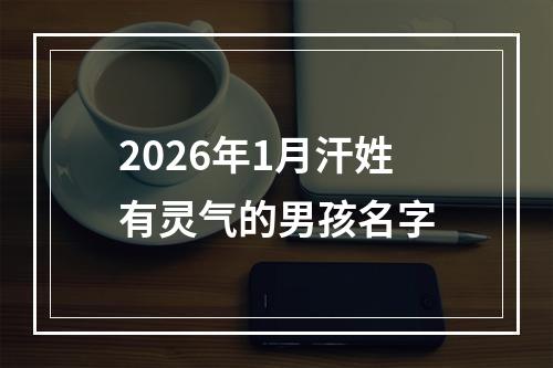 2026年1月汗姓有灵气的男孩名字