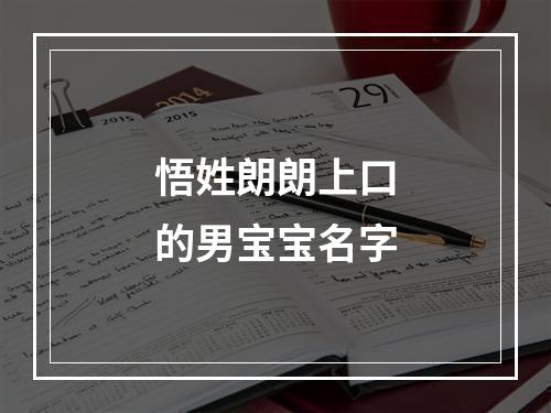 悟姓朗朗上口的男宝宝名字