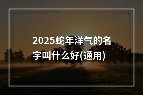 2025蛇年洋气的名字叫什么好(通用)