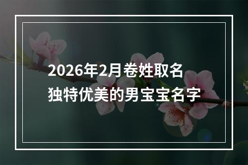 2026年2月卷姓取名独特优美的男宝宝名字