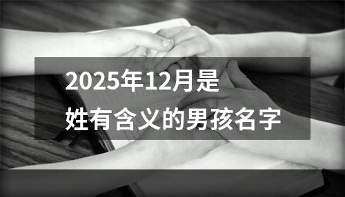 2025年12月是姓有含义的男孩名字