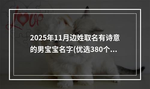 2025年11月边姓取名有诗意的男宝宝名字(优选380个)