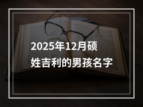 2025年12月硕姓吉利的男孩名字