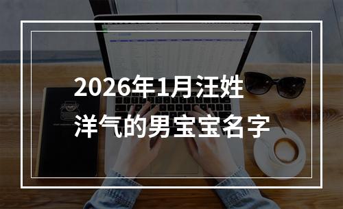 2026年1月汪姓洋气的男宝宝名字