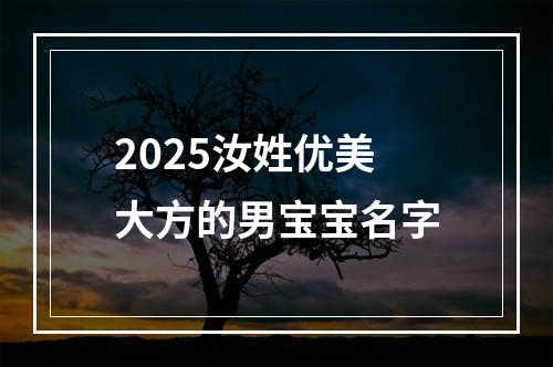 2025汝姓优美大方的男宝宝名字