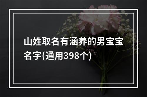 山姓取名有涵养的男宝宝名字(通用398个)
